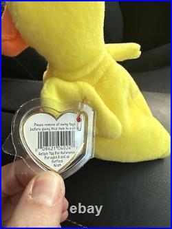 TY Beanie Baby Rare Retired Original Pristine Mint Condition 1993 Quackers Duck