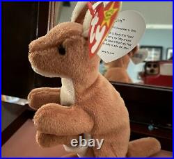 TY Beanie Baby Rare Retired Original Pristine Mint Condition 1996 Pouch Kangaroo