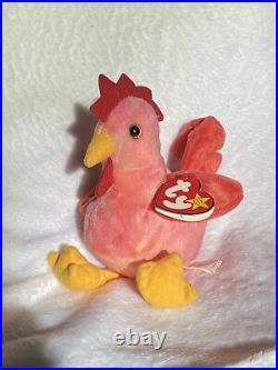 8" Details about   March 8 1996 Ty Original Beanie Babies STRUT The Rooster PE Pellets w/tags 