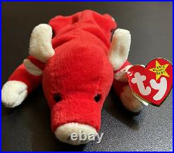 TY Beanie Baby Snort The Bull 1995 Retired Rare Numerous Tag Errors Numeric Date