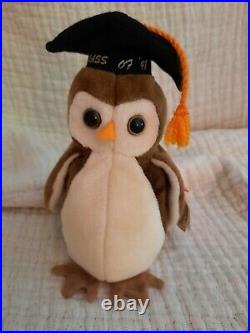 1998 Ty Beanie Baby Wise The Owl With Tag Retired DOB May 31st 1997 for sale online 