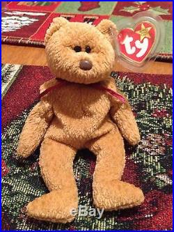 TY CURLY BEANIE BABY CURLY BEAR Retired With Tag Errors VERY RARE FREE SHIPPING