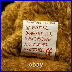 TY CURLY Beanie Baby Rare with multiple Hang tag and tush errors