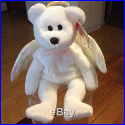 TY Halo Angel Bear Beanie Baby Rare Tush Tag #425 Brown Nose (ERROR) Collector