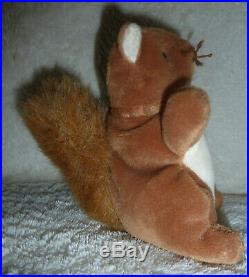 TY Original Beanie Baby Nuts Squirrel RARE 1996 Collectors With Tag Errors