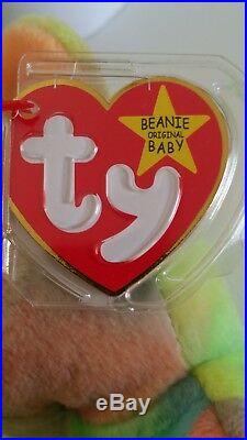 TY Peace Bear Beanie Baby, Rare Retired China 1996 Mint Condition bb b 27p