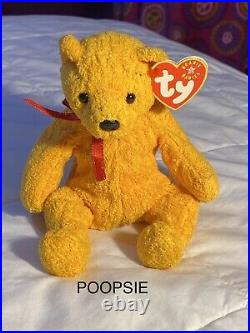 TY Poopsie beanie baby 2001 RARE RETIRED Multiple ERRORS Stored Excellent