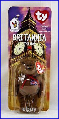 TY Teenie Beanie Bear Britannia 1997 McDonalds Rare Tag Errors 1993 In Box