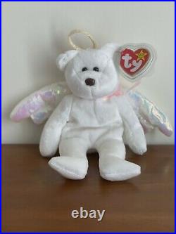 TY beanie babies rare Halo the Angel Bear 1998 with brown nose