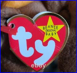 Ty 1993 Chocolate the Moose Original Beanie Baby with Rare Tag Errors