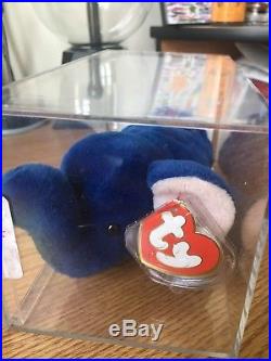 Ty Authenticated 3rd/1st German Tags Royal Blue Peanut Beanie Baby MWMTMQ! RARE
