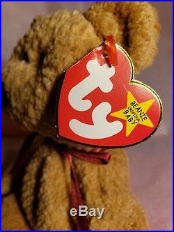 Ty BEANIE BABIES Rare Retired CURLY w Tag Errors ORIGiiNAL/SUFACE PVC1ST EDITION