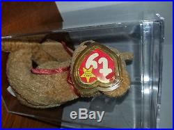 Ty Beanie Babie Curly the Bear Retired and VERY RARE with 9 ERRORS