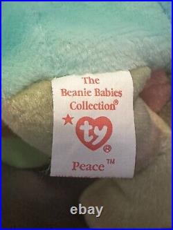 Ty Beanie Babies 1996 Peace Bear Rare Retired Tag Error Spelling Original