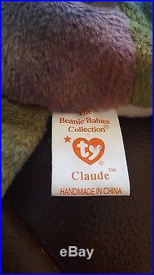 Ty Beanie Babies. CLAUDE THE CRAB, Ultra RARE, Tag with ERRORS. RETIRED