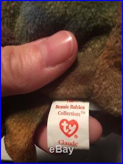 Ty Beanie Babies CLAUDE THE CRAB Ultra RARE Tag with ERRORS RETIRED (Mint)