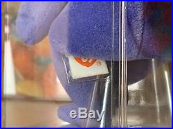 Ty Beanie Babies Employee Bear Violet Teddy MWMT Authenticated Baby Rare