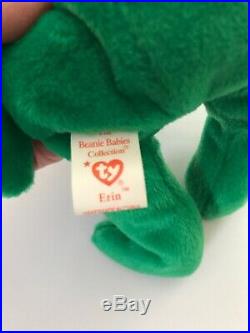 Ty Beanie Babies Erin Bear Green ShamrockRetired, Rare, Vintage, Collectable