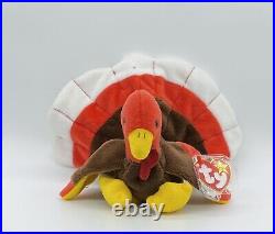 Ty Beanie Babies Gobbles the Turkey, Rare with Tag Errors and PVC Pellets