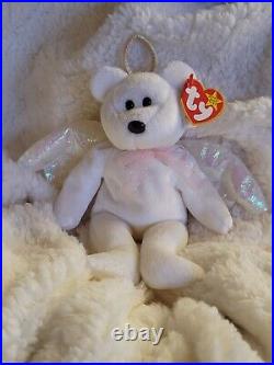 Ty Beanie Babies Halo the Angel Bear. Tag Errors Rare