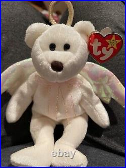 Ty Beanie Babies Halo the Angel Bear Toy Rare 1998 All The Tag Errors! Mint! New