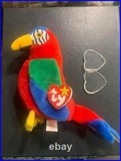Ty Beanie Babies Jabber Parrot Bird 1997 RARE, ERRORS (Retired, Baby)
