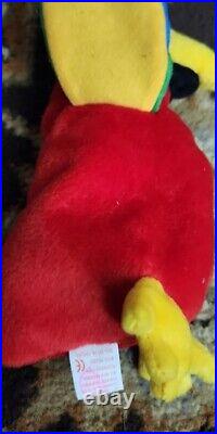 Ty Beanie Babies Jabber The Parrot Bird 1997 RARE, ERRORS (Retired, BBaby)