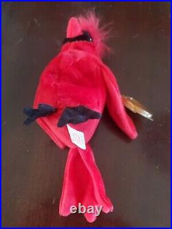 Ty Beanie Babies Mac The Cardinal Plush Toy RARE withLots of Errors FREE SHIPPING