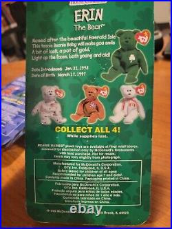 Ty Beanie Babies Mcdonald's International Bears Set Of 4 Rare Collectable
