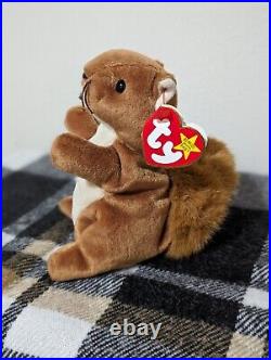 Ty Beanie Babies Nuts Squirrel 1996 RARE, ERRORS (Retired, Baby)