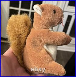 Ty Beanie Babies Nuts Squirrel RARE, ERRORS Korean market limited production