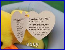 Ty Beanie Babies Quackers ERRORS RARE- PVC PELLETS 6 RETIRED (4024)