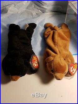 Ty Beanie Babies Rare Retired Blackie & Cubbie w Tag ERRORS! PVC HOLIDAY DEALS