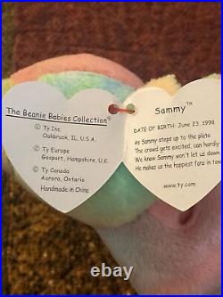Ty Beanie Babies Sammy June 23, 1998 Bear RARE ERRORS on Tag