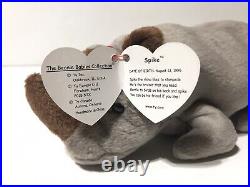 Ty Beanie Babies Spike The Rhino 1996Rare with Errors on Tag