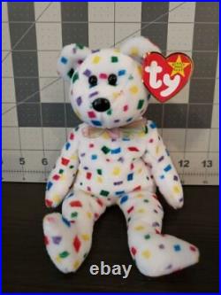 Ty Beanie Babies TY2K the Y2K New Year Confetti BEAR. MINT RARE RETIRED
