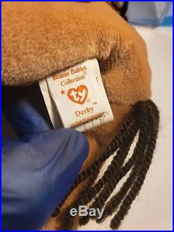 Ty Beanie Babies ULTRA rare retired with tag errors Derby PE 1st Edition Gift