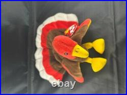 Ty Beanie Baby 1995 Gobbles the Turkey (Retired) PVC. Rare Errors. Mint Cond