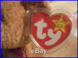 Ty Beanie Baby 1996 Curly Bear with VERY RARE Collectible Swing Tag Errors