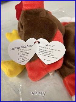 Ty Beanie Baby 1996 Gobbles the Turkey Extremely RARE, Errors, Retired