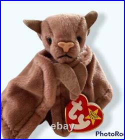 1st Gen 1996 Ty Beanie Baby Batty The Bat Rare PVC Plush Toy MWMT Free Shipping 