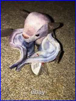 Ty Beanie Baby Batty the Bat Tie Dye RARE with ERRORS 1996/1998 #217 Pe Pellets