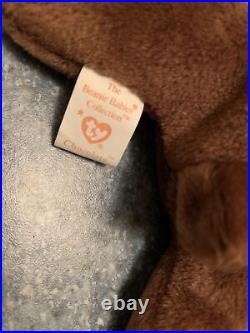 Ty Beanie Baby Chocolate the Moose 1993 with rare tag errors