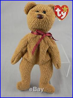 Ty Beanie Baby Curly Brown Teddy Bear with 17 Qualifying Rare Traits & Errors