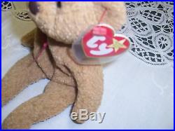 Ty Beanie Baby Curly the Bear Retired, Very Rare with several errors