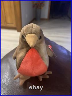 Ty Beanie Baby EARLY the Robin RETIRED/RARE with tag errors mint condition