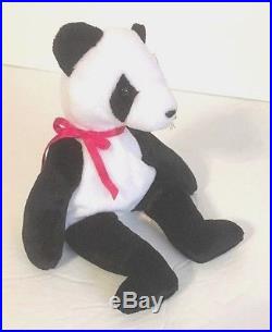 Ty Beanie Baby Fortune Panda Bear Retired 12/6/1997 Tush Errors RARE
