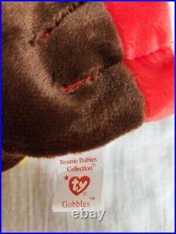 Ty Beanie Baby Gobbles the Turkey Rare Retired withtag errors 1996/1997