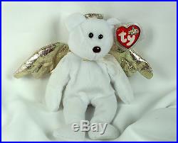 Ty Beanie Baby HALO II 2000 Angel Bear Plush Toy RARE BROWN NOSE NEW RETIRED