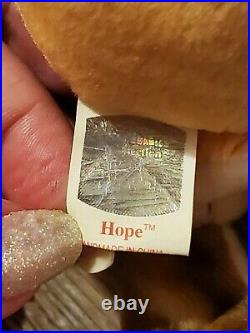 Ty Beanie Baby Hope praying bear. Withtag errors! Rare & Retired! Mint condition